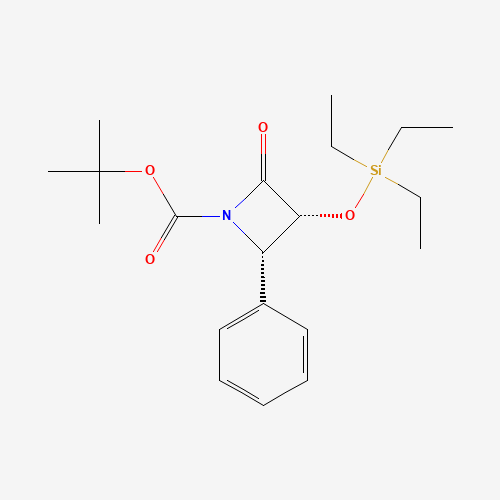 (3R,4S)-tert-Butyl 2-oxo-4-phenyl-3-(triethylsilyloxy)azetidine-1-carboxylate (CAS: 149198-47-0) - Chemical Structure and Molecular Formula 