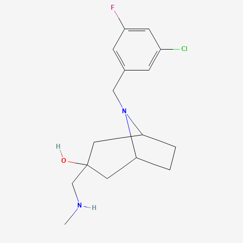 8-(3-chloro-5-fluorobenzyl)-3-((methylamino)methyl)-8-aza-bicyclo[3.2.1]octan-3-ol (CAS: 1222541-20-9) - Related Chemical Product