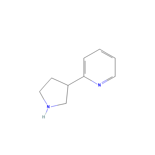 2-PYRROLIDIN-3-YLPYRIDINE (CAS: 150281-45-1) - Chemical Structure and Molecular Formula 