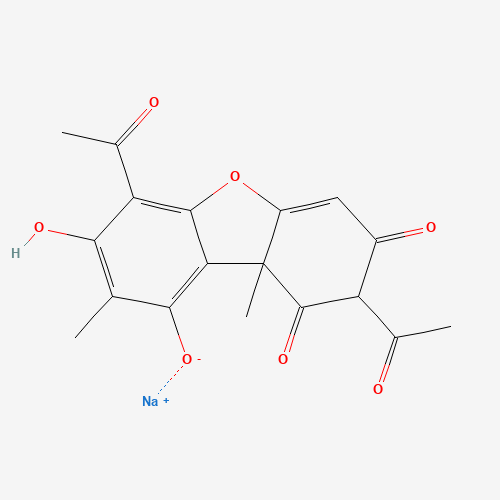 2,6-Diacetyl-7,9-dihydroxy-8,9b-dimethyldibenzofuran-1,3(2H,9bH)-dione monosodium salt (CAS: 34769-44-3) - Related Chemical Product
