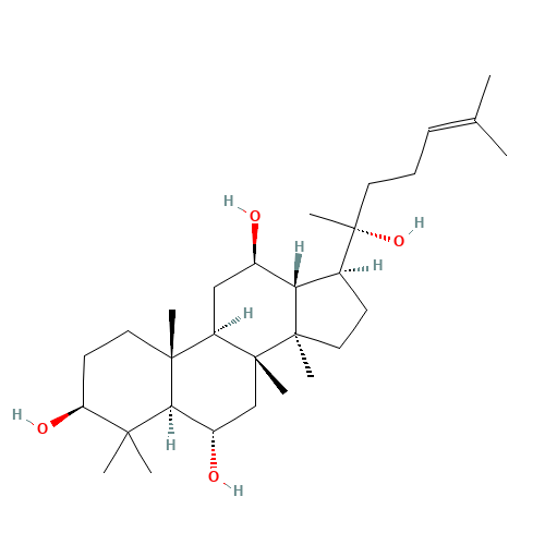 Protopanaxatriol (CAS: 1453-93-6) - Chemical Structure and Molecular Formula 