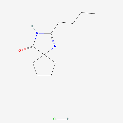 2-Butyl-4-spirocyclopentane-2-imidazolin-5-one hydrochloride chemical structure 2-Butyl-4-spirocyclopentane-2-imidazolin-5-one hydrochloride (CAS: 151257-01-1) - Chemical Structure and Molecular Formula