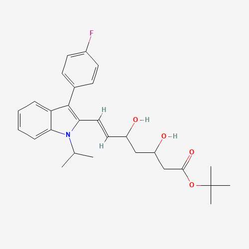 tert-Butyl (E)-3,5-dihydroxy-7-[3'-(4''-fluorophenyl)-1'-methylethyl-indol-2'-yl]-6-heptenoate (CAS: 129332-29-2) - Related Chemical Product