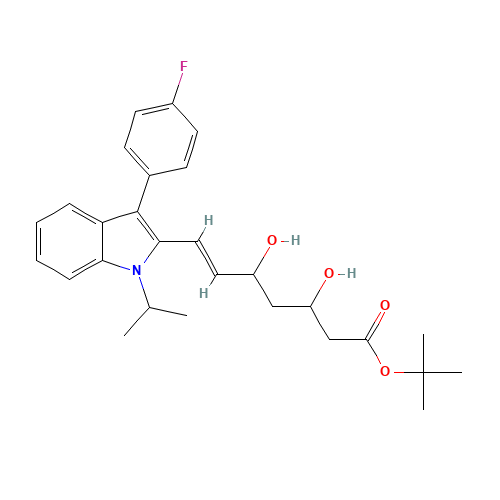 tert-Butyl (E)-3,5-dihydroxy-7-[3'-(4''-fluorophenyl)-1'-methylethyl-indol-2'-yl]-6-heptenoate (CAS: 129332-29-2) - Related Chemical Product