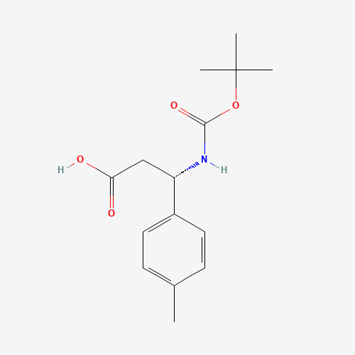 Boc-(S)-3-Amino-3-(4-methylphenyl)propionic acid (CAS: 479064-96-5) - Chemical Structure and Molecular Formula 