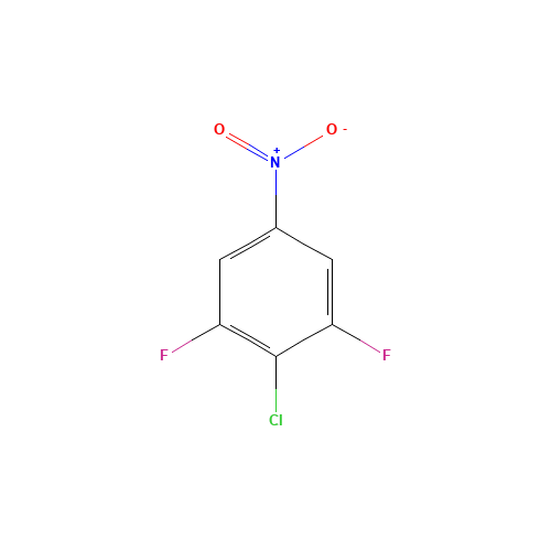 2-CHLORO-1,3-DIFLUORO-5-NITRO-BENZENE (CAS: 3828-41-9) - Chemical Structure and Molecular Formula 