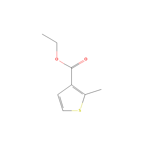 2-Methyl-3-thiophenecarboxylic  acid, ethyl  ester (CAS: 19432-66-7) - Chemical Structure and Molecular Formula 