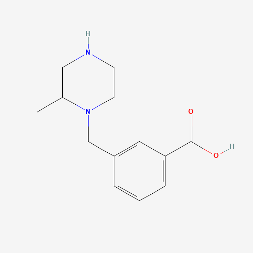1-(3-carboxyphenyl methyl)-2-methyl piperazine (CAS: 1131623-04-5) - Chemical Structure and Molecular Formula 