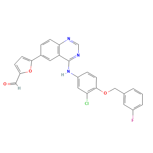 5-[4-((3-Chloro-4-((3-fluorobenzyl)oxy)phenyl)amino)quinazolin-6-yl]-2-furaldehyde (CAS: 231278-84-5) - Related Chemical Product