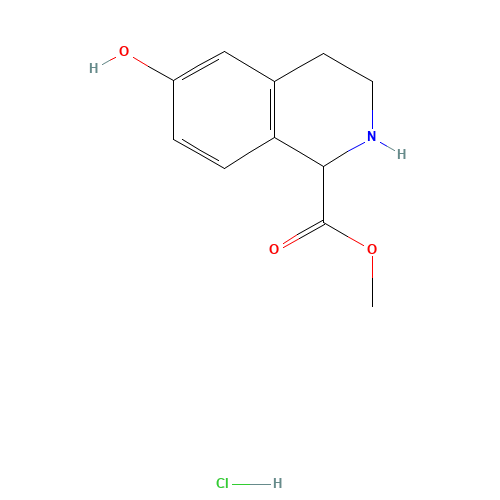 (+/-)-7-HYDROXY-1,2,3,4-TETRAHYDRO-3-ISOQUINOLINE-4-CARBOXYLIC ACID METHYL ESTER HCL (CAS: 672310-19-9) - Chemical Structure and Molecular Formula 