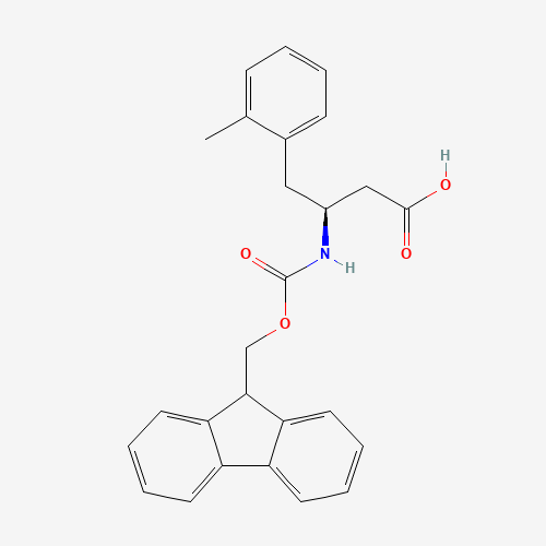 FMOC-(S)-3-AMINO-4-(2-METHYL-PHENYL)-BUTYRIC ACID (CAS: 270062-91-4) - Chemical Structure and Molecular Formula 