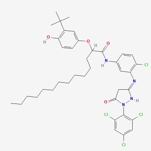 2-(3-tert-Butyl-4-hydroxyphenoxy)-N-(4-chloro-3-((4,5-dihydro-5-oxo-1-(2,4,6-trichlorophenyl)-1H-pyrazol-3-yl)amino)phenyl)myristamide (CAS: 61354-99-2) - Related Chemical Product