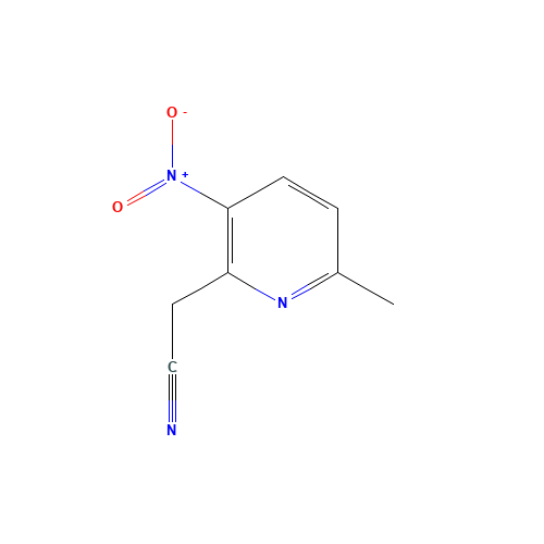 2-(6-methyl-3-nitropyridin-2-yl)acetonitrile (CAS: 131084-59-8) - Chemical Structure and Molecular Formula 