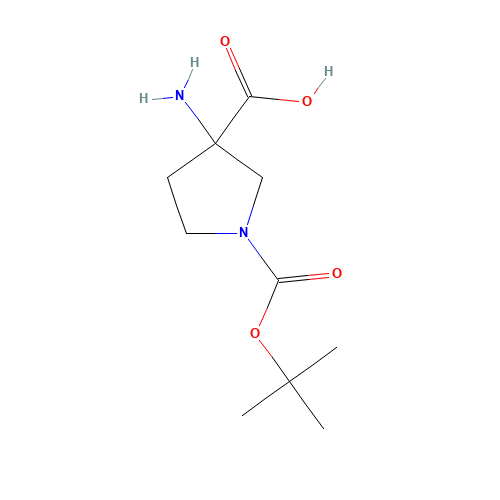3-AMINO-PYRROLIDINE-1,3-DICARBOXYLIC ACID 1-TERT-BUTYL ESTER (CAS: 862372-66-5) - Chemical Structure and Molecular Formula 