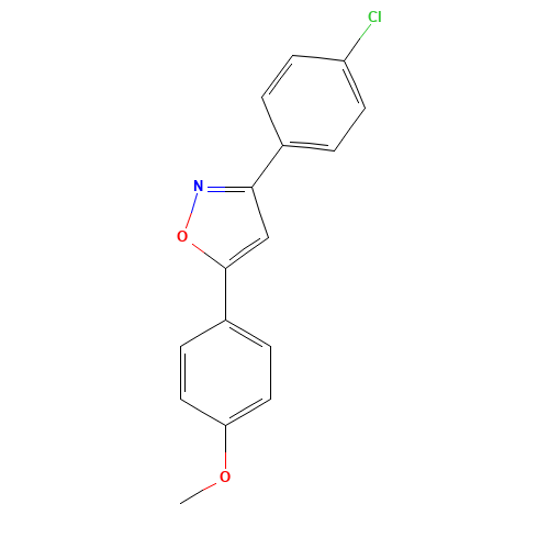 3-(4-Chlorophenyl)-5-(4-methoxyphenyl)isoxazole (CAS: 24097-19-6) - Chemical Structure and Molecular Formula 