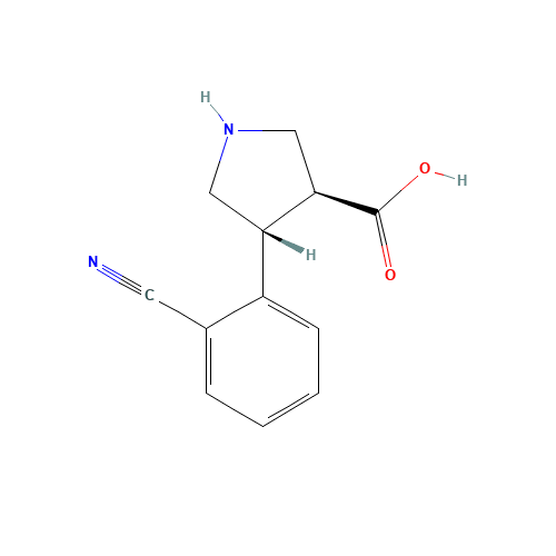 (3R,4S)-4-(2-cyanophenyl)pyrrolidine-3-carboxylic acid (CAS: 1049978-70-2) - Related Chemical Product