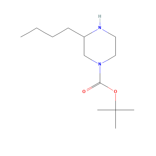 3-BUTYL-PIPERAZINE-1-CARBOXYLIC ACID TERT-BUTYL ESTER (CAS: 1027511-70-1) - Chemical Structure and Molecular Formula 