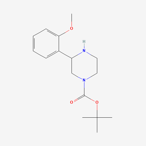 3-(2-METHOXY-PHENYL)-PIPERAZINE-1-CARBOXYLIC ACID TERT-BUTYL ESTER (CAS: 886768-01-0) - Chemical Structure and Molecular Formula 