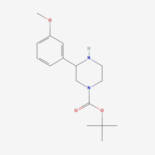 3-(3-METHOXY-PHENYL)-PIPERAZINE-1-CARBOXYLIC ACID TERT-BUTYL ESTER (CAS: 886768-09-8) - Chemical Structure and Molecular Formula 
