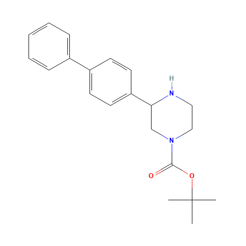 3-BIPHENYL-4-YL-PIPERAZINE-1-CARBOXYLIC ACID TERT-BUTYL ESTER (CAS: 886770-41-8) - Chemical Structure and Molecular Formula 