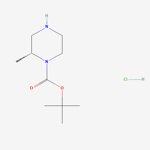 (R)-tert-butyl 2-methylpiperazine-1-carboxylate hydrochloride (CAS: 1000853-53-1) - Chemical Structure and Molecular Formula 