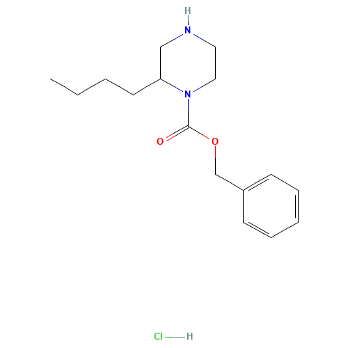 benzyl 2-butylpiperazine-1-carboxylate hydrochloride (CAS: 1179361-47-7) - Chemical Structure and Molecular Formula 