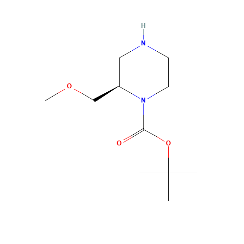 (R)-1-N-BOC-2-METHOXYMETHYLPIPERAZINE (CAS: 1023301-73-6) - Chemical Structure and Molecular Formula 