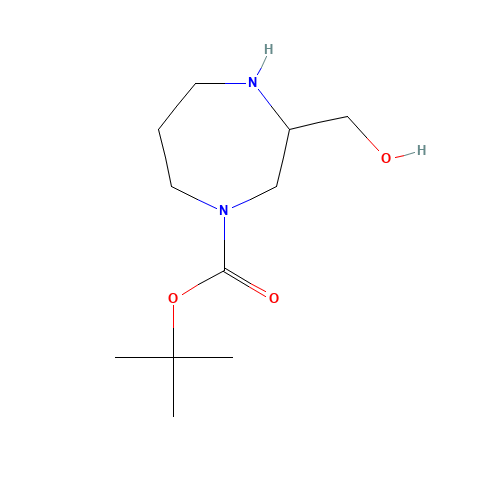 tert-butyl 3-(hydroxymethyl)-1,4-diazepane-1-carboxylate (CAS: 1179360-20-3) - Chemical Structure and Molecular Formula 