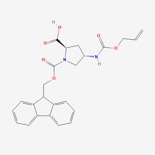 (2R,4S)-4-Alloc-amino-1-Fmoc-Pyrrolidine-2-carboxylic acid (CAS: 549534-58-9) - Chemical Structure and Molecular Formula 