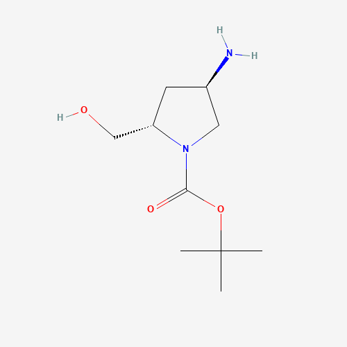 (2S,4R)-1-BOC-2-hydroxymethyl-4-amino Pyrrolidine-HCl (CAS: 1116454-27-3) - Chemical Structure and Molecular Formula 