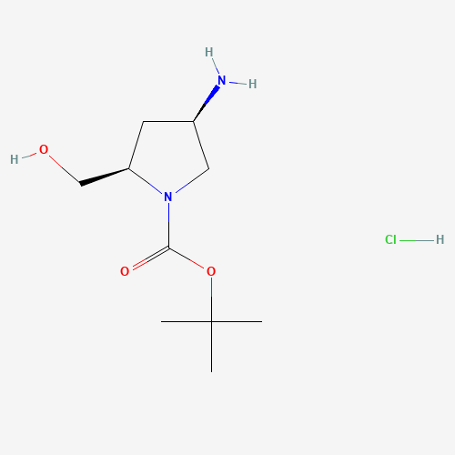 (2R,4R)-1-BOC-2-hydroxymethyl-4-amino Pyrrolidine-HCl chemical structure (2R,4R)-1-BOC-2-hydroxymethyl-4-amino Pyrrolidine-HCl (CAS: 1161931-71-0) - Chemical Structure and Molecular Formula