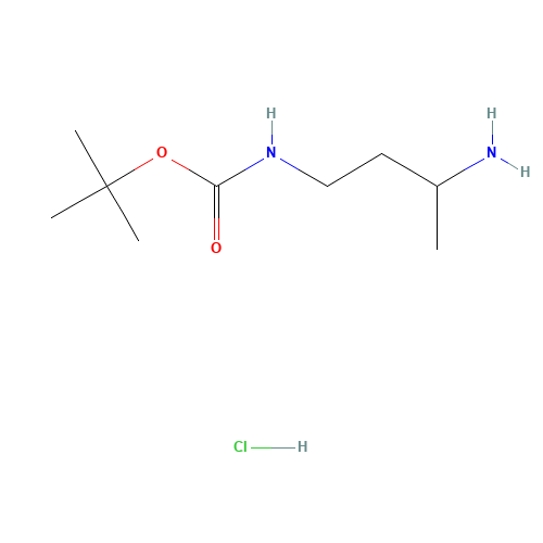 1-N-Boc-butane-1,3-diamine-HCl (CAS: 1179361-42-2) - Chemical Structure and Molecular Formula 