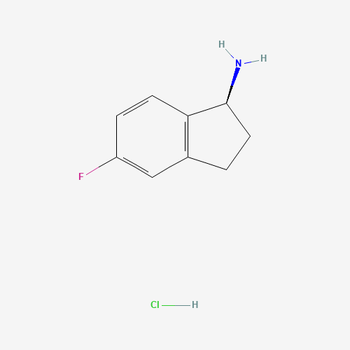 (S)-5-FLUORO-2,3-DIHYDRO-1H-INDEN-1-AMINE-HCl (CAS: 1114333-11-7) - Chemical Structure and Molecular Formula 