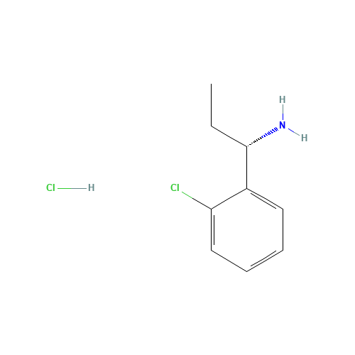 (1S)-1-(2-CHLOROPHENYL)PROPYLAMINE-HCl (CAS: 873893-94-8) - Chemical Structure and Molecular Formula 