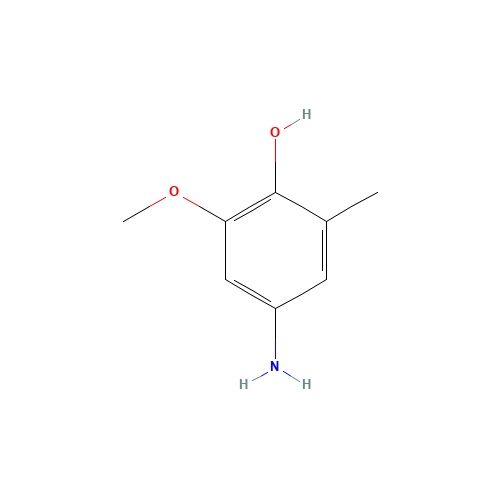 Phenol,4-amino-2-methoxy-6-methyl-(9CI) (CAS: 408309-38-6) - Chemical Structure and Molecular Formula 