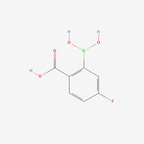 2-Carboxy-5-fluorobenzeneboronic acid chemical structure 2-Carboxy-5-fluorobenzeneboronic acid (CAS: 874290-62-7) - Chemical Structure and Molecular Formula
