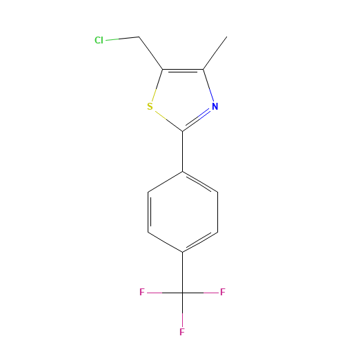 Thiazole,5-(chloromethyl)-4-methyl-2-[4-(trifluoromethyl)phenyl]- (CAS: 317318-97-1) - Chemical Structure and Molecular Formula 