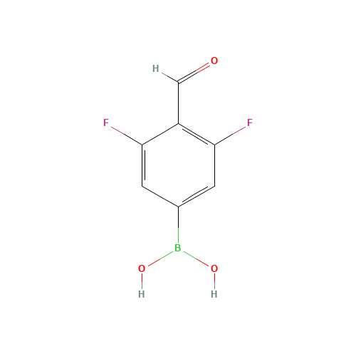 3,5-DIFLUORO-4-FORMYLPHENYLBORONIC ACID (CAS: 870718-11-9) - Chemical Structure and Molecular Formula 