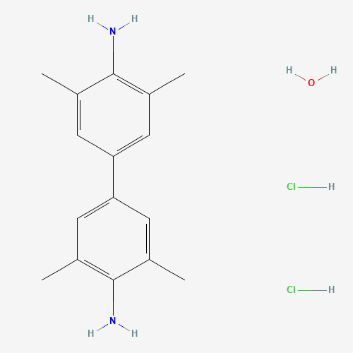 3,3',5,5'-TETRAMETHYLBENZIDINE DIHYDROCHLORIDE HYDRATE,98+% (CAS: 207738-08-7) - Chemical Structure and Molecular Formula 