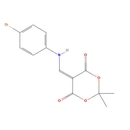 5-[(4-Bromophenylamino)methylene]-2,2-dimethyl-1,3-dioxane-4,6-dione ,98% (CAS: 187278-01-9) - Chemical Structure and Molecular Formula 