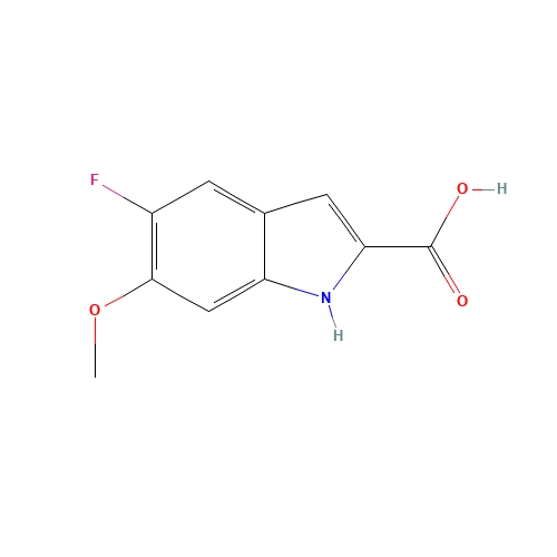 1H-Indole-2-carboxylic acid,5-fluoro-6-methoxy (CAS: 136818-65-0) - Chemical Structure and Molecular Formula 