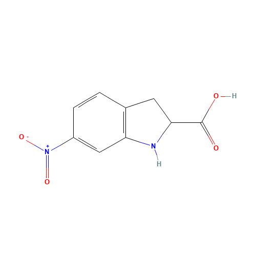 1H-Indole-2-carboxylicacid,2,3-dihydro-6-nitro-(9CI) (CAS: 428861-42-1) - Chemical Structure and Molecular Formula 