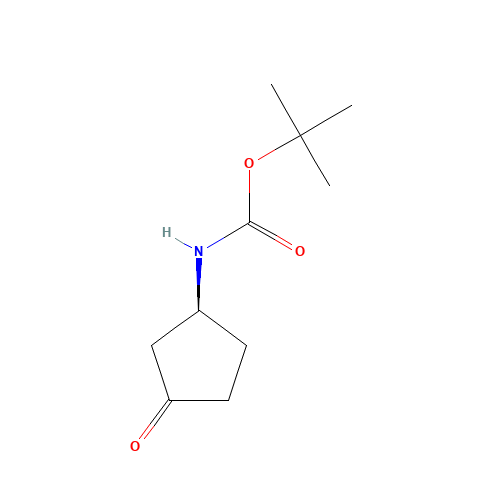 Carbamic acid,[(1S)-3-oxocyclopentyl]-,1,1-dimethylethyl ester (9CI) (CAS: 167298-40-0) - Chemical Structure and Molecular Formula 