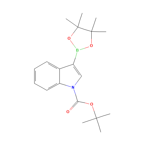 1-BOC-indole-3-boronic acid,pinacol ester (CAS: 942070-45-3) - Chemical Structure and Molecular Formula 