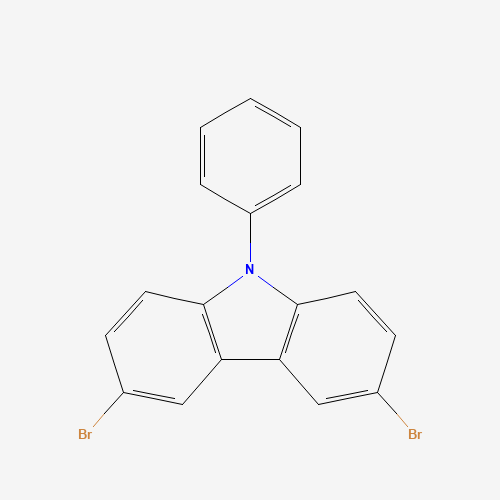 3,6-DIBROMO-9-PHENYLCARBAZOLE (CAS: 57103-20-5) - Chemical Structure and Molecular Formula 