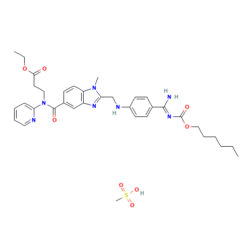 Dabigatran etexilate mesylate (CAS: 872728-81-9) - Chemical Structure and Molecular Formula 