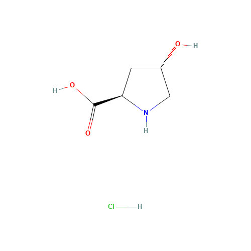 TRANS-4-HYDROXY-D-PROLINE HYDROCHLORIDE (CAS: 142347-81-7) - Chemical Structure and Molecular Formula 