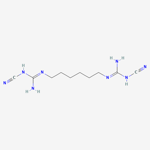 1,6-HEXAMETHYLENE-BIS-CYANOGUANIDINE (CAS: 15894-70-9) - Chemical Structure and Molecular Formula 