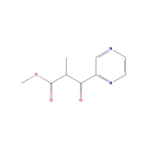 methyl 2-methyl-3-oxo-3-(pyrazin-2-yl)propanoate (CAS: 324737-10-2) - Chemical Structure and Molecular Formula 