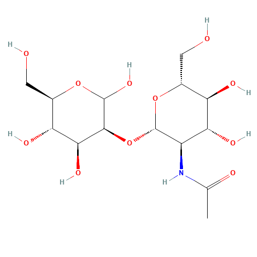 2-O-(2-Acetamido-2-deoxy-b-D-glucopyranosyl)-D-mannose (CAS: 34621-73-3) - Chemical Structure and Molecular Formula 